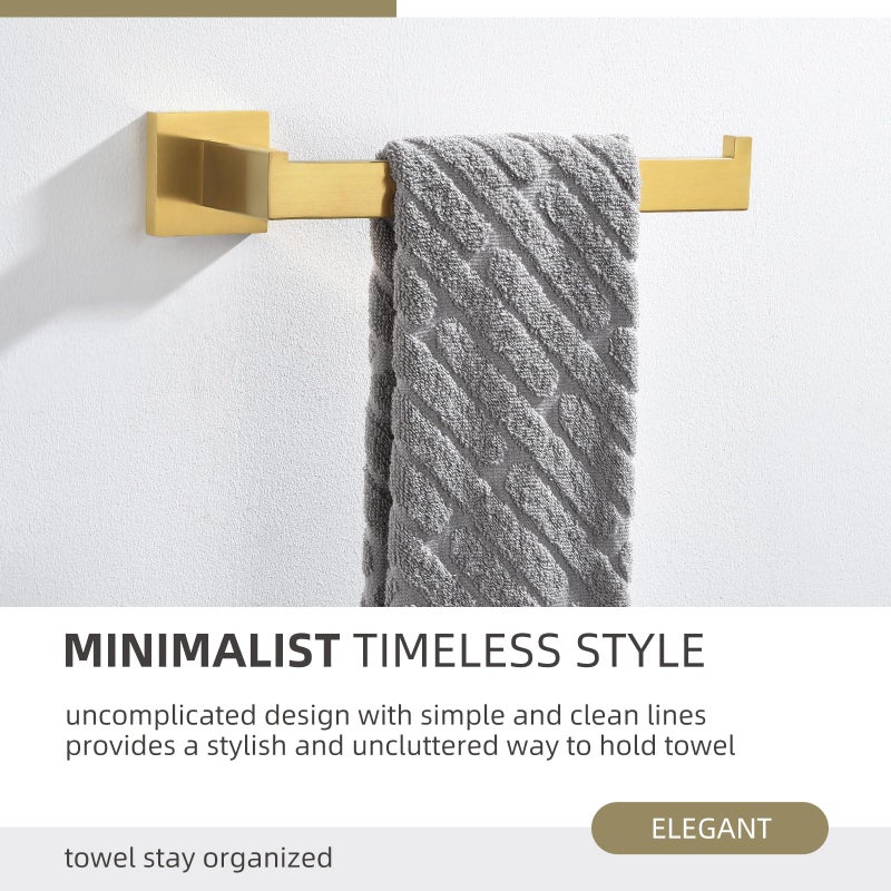 Angle Simple Hand Towel Holder for Bathroom, SUS 304 Stainless Steel Towel Rack Hanger Wall Mounted, Brushed Dark Gold, 10.24 Inches - Image 2